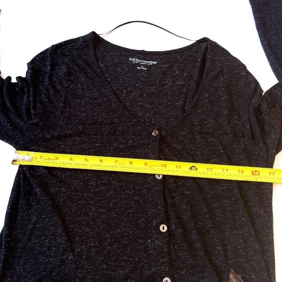 Soft Surroundings | Lena Black Heathered High Low Tunic Top Size Medium - Picture 7 of 8